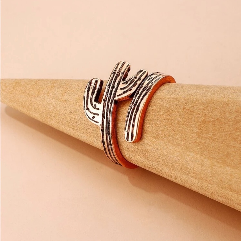 Copper Cactus Fashion Ring